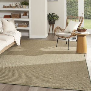 HomeRoots 10' X 14' Green Geometric Area Rug - Durable Indoor/Outdoor Design for Modern Spaces & Low Maintenance 573249