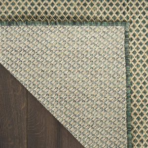 HomeRoots 10' X 14' Green Geometric Area Rug - Durable Indoor/Outdoor Design for Modern Spaces & Low Maintenance 573249