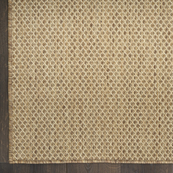 HomeRoots 10' Tan Geometric Indoor Outdoor Rug - Versatile, Durable, Low-Maintenance for Modern Spaces & Patios 573251