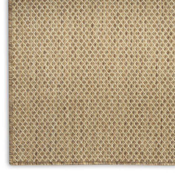 HomeRoots 10' Tan Geometric Indoor Outdoor Rug - Versatile, Durable, Low-Maintenance for Modern Spaces & Patios 573251