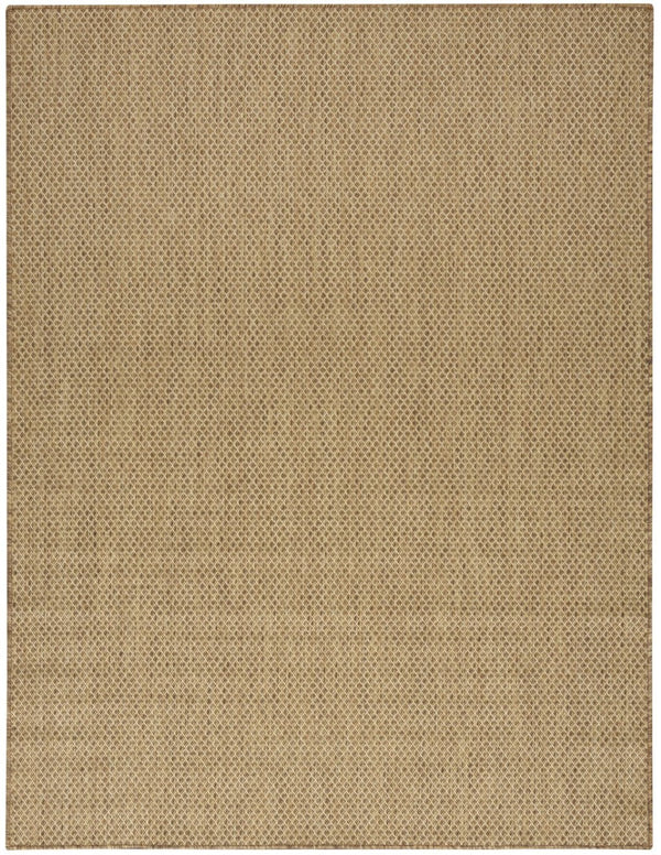 HomeRoots 10' Tan Geometric Indoor Outdoor Rug - Versatile, Durable, Low-Maintenance for Modern Spaces & Patios 573251