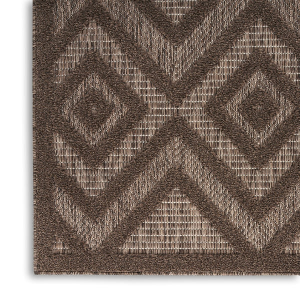 HomeRoots 10' Brown Geometric Area Rug - Stylish Indoor/Outdoor Design for Patios, Living Rooms & More! 573252