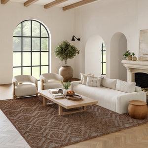 HomeRoots 10' Brown Geometric Area Rug - Stylish Indoor/Outdoor Design for Patios, Living Rooms & More! 573252