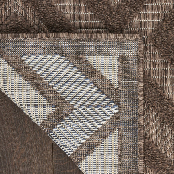 HomeRoots 10' Brown Geometric Area Rug - Stylish Indoor/Outdoor Design for Patios, Living Rooms & More! 573252
