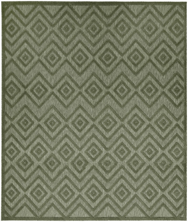 HomeRoots 10' Green Geometric Indoor-Outdoor Area Rug – Stylish, Durable & Easy-Care for Any Space! 573253