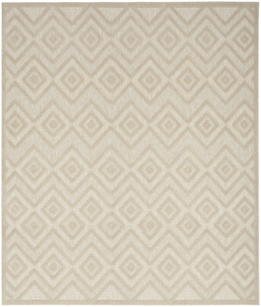 HomeRoots 10' Cream Geometric Area Rug – Indoor/Outdoor Stylish & Durable, Perfect for Patios, Living Rooms & More! 573254
