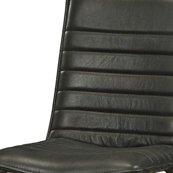Set of Two Modern Black Faux Leather Metal Frame Dining Chairs for Stylish Kitchens