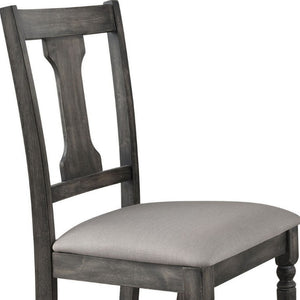 Set of Two Linen Upholstered Solid Wood Open Back Dining Side Chairs for Modern Homes