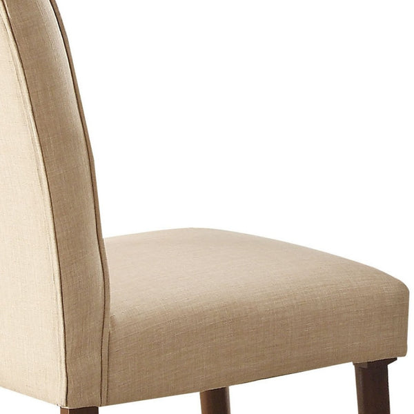 HomeRoots Set of Two Stylish Beige & Brown Upholstered Side Chairs for Dining, Living & Accent Spaces 573282