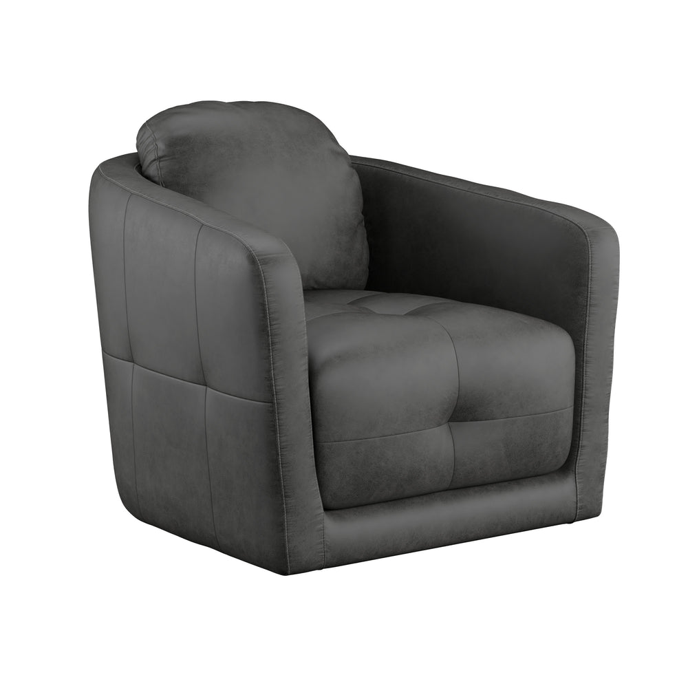 English Elm Wallace & Bay - Gray Swivel Accent Chair with Contemporary Gray Fabric, Easy-Care Upholstery, Compact 35" Width B361P384409