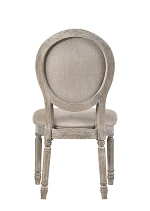HomeRoots Set of Two Elegant Tan Upholstered King Louis Dining Chairs with Oak Legs for Timeless Style 573305