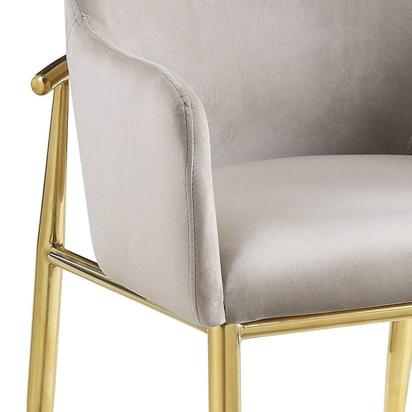 HomeRoots Set of Two Gray Velvet Dining Side Chairs with Gold Legs - Modern Comfort for Any Space 573311