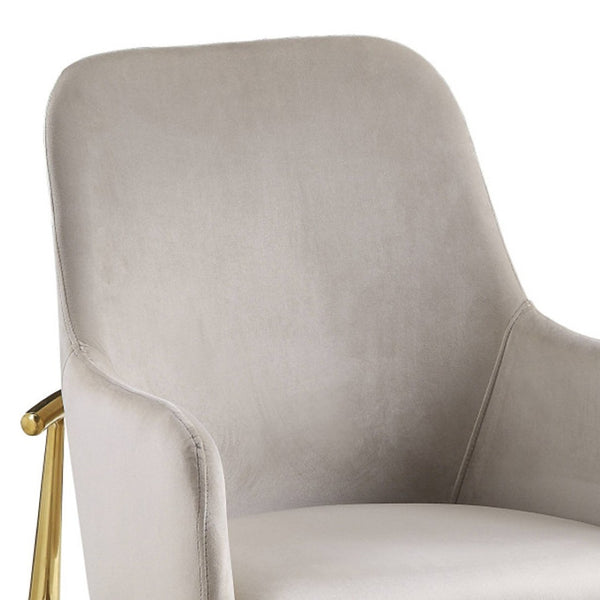 HomeRoots Set of Two Gray Velvet Dining Side Chairs with Gold Legs - Modern Comfort for Any Space 573311