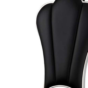 HomeRoots Set of Two Stylish Black Faux Leather Dining Side Chairs with Sleek Silver Legs for Versatile Use 573320