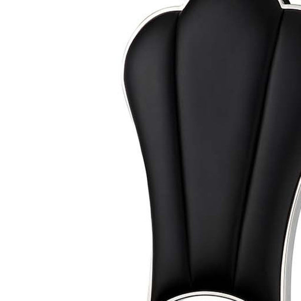 HomeRoots Set of Two Stylish Black Faux Leather Dining Side Chairs with Sleek Silver Legs for Versatile Use 573320