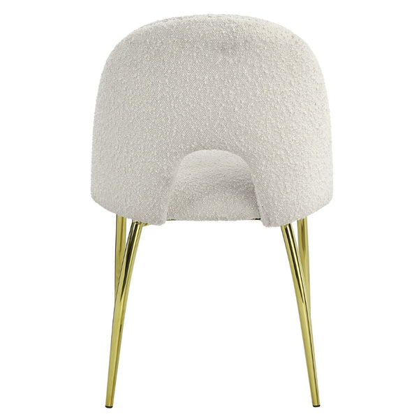 HomeRoots Set of Two Elegant Beige and Gold Upholstered Dining Chairs - Chic Accent Seating for Any Space 573337