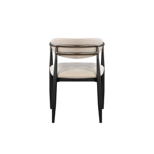 Homeroots Set Of Two Beige & Black Upholstered Open Back Dining Arm Chairs For Stylish Home Seating Solutions   573343