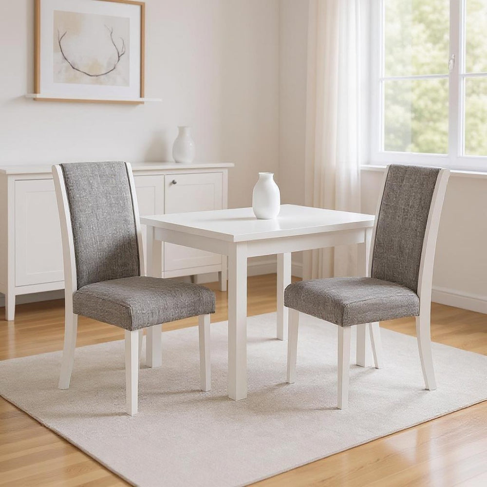 HomeRoots Set of Two Gray Linen Dining Side Chairs – Elegant Upholstered Comfort for Any Home Space 573344