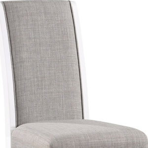 HomeRoots Set of Two Gray Linen Dining Side Chairs – Elegant Upholstered Comfort for Any Home Space 573344