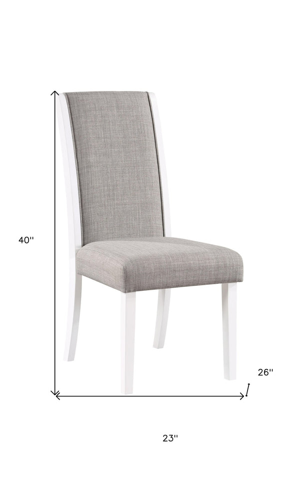 HomeRoots Set of Two Gray Linen Dining Side Chairs – Elegant Upholstered Comfort for Any Home Space 573344