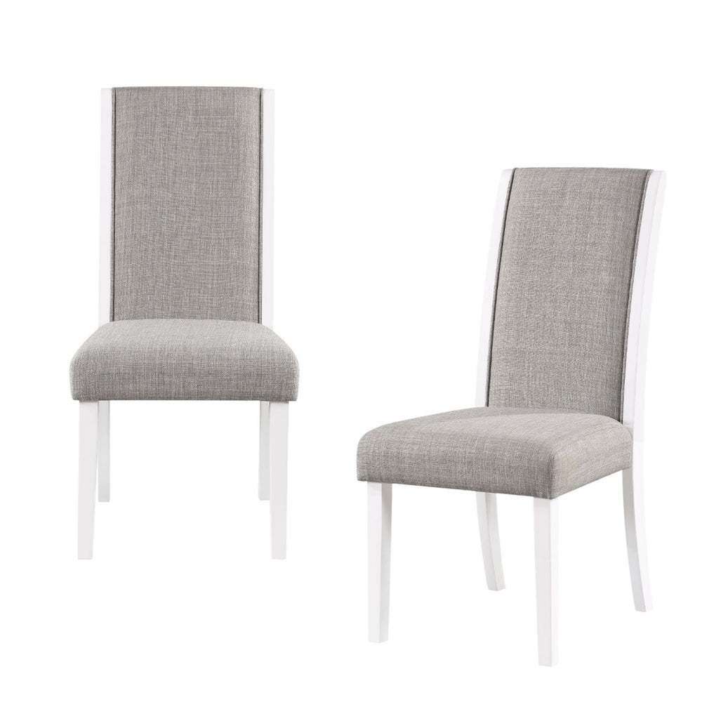 HomeRoots Set of Two Gray Linen Dining Side Chairs – Elegant Upholstered Comfort for Any Home Space 573344