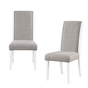 HomeRoots Set of Two Gray Linen Dining Side Chairs – Elegant Upholstered Comfort for Any Home Space 573344