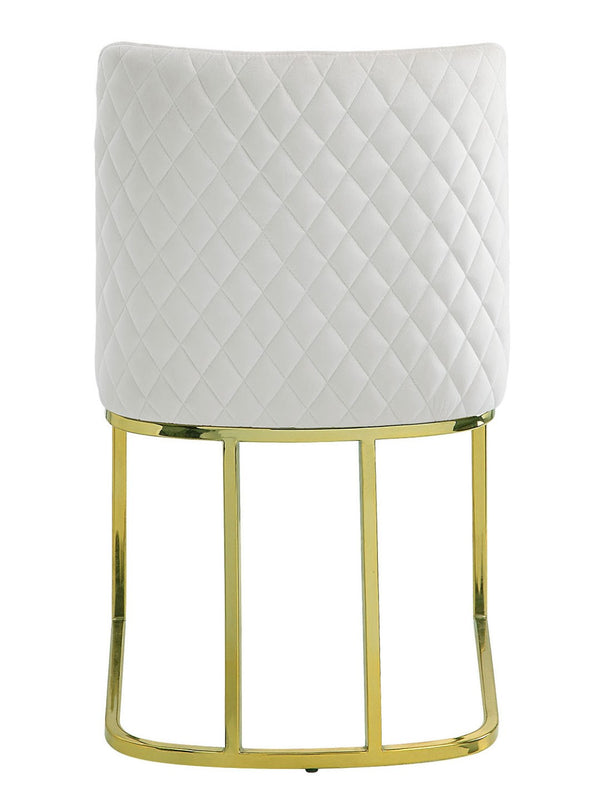 HomeRoots Set of Two Elegant White Velvet Dining Chairs with Gold Legs for Modern Comfort & Style 573346