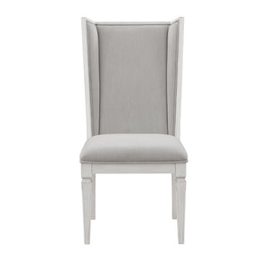 HomeRoots Set of Two Light Gray Linen Upholstered Dining Side Chairs with Modern Open-Back Design & Comfort 573349
