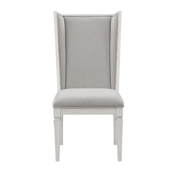 HomeRoots Set of Two Light Gray Linen Upholstered Dining Side Chairs with Modern Open-Back Design & Comfort 573349