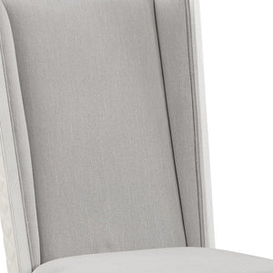 HomeRoots Set of Two Light Gray Linen Upholstered Dining Side Chairs with Modern Open-Back Design & Comfort 573349