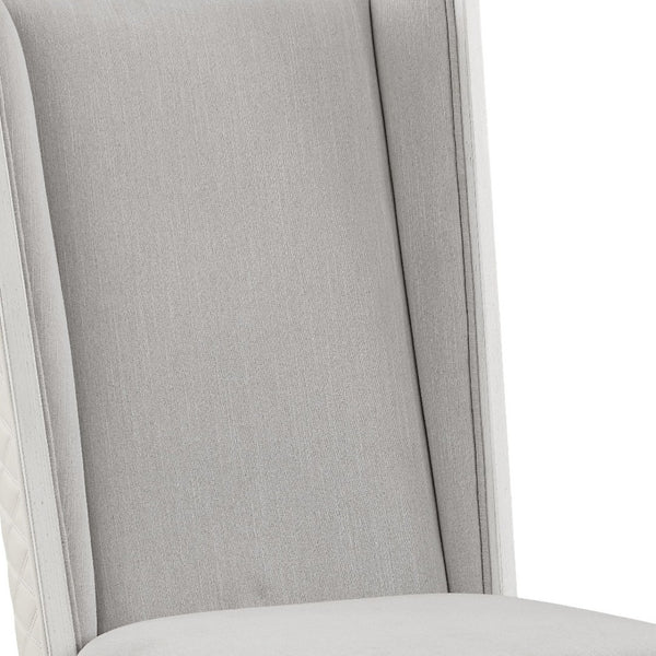 HomeRoots Set of Two Light Gray Linen Upholstered Dining Side Chairs with Modern Open-Back Design & Comfort 573349