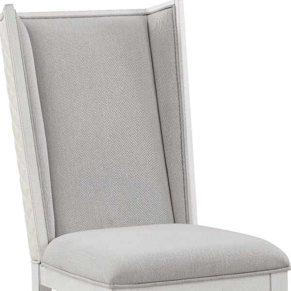 HomeRoots Set of Two Light Gray Linen Upholstered Dining Side Chairs with Modern Open-Back Design & Comfort 573349