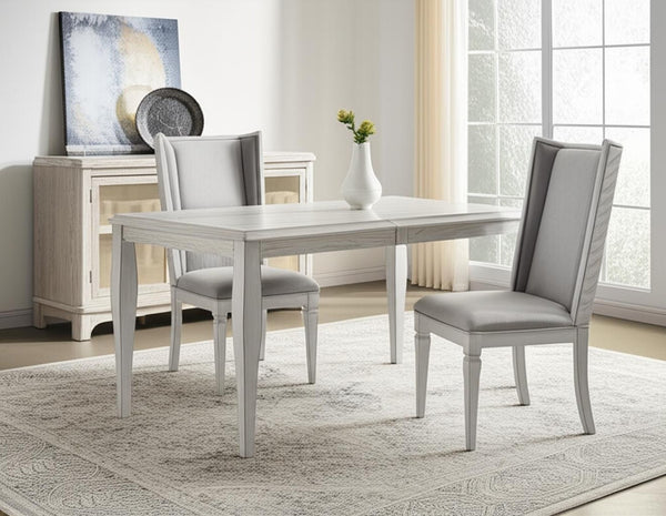 HomeRoots Set of Two Light Gray Linen Upholstered Dining Side Chairs with Modern Open-Back Design & Comfort 573349