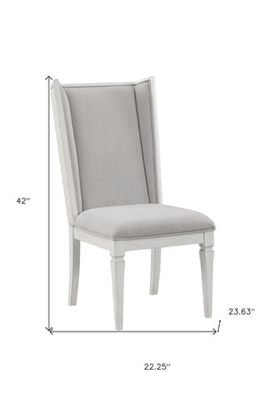 HomeRoots Set of Two Light Gray Linen Upholstered Dining Side Chairs with Modern Open-Back Design & Comfort 573349