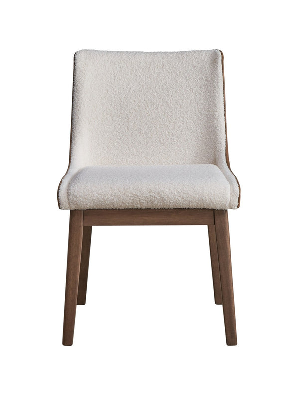 HomeRoots Set of Two Elegant Velvet Dining Side Chairs in White and Brown – Stylish Comfort for Any Space 573350