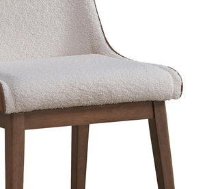 HomeRoots Set of Two Elegant Velvet Dining Side Chairs in White and Brown – Stylish Comfort for Any Space 573350
