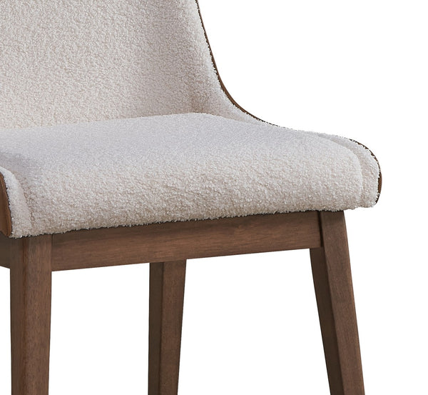 HomeRoots Set of Two Elegant Velvet Dining Side Chairs in White and Brown – Stylish Comfort for Any Space 573350