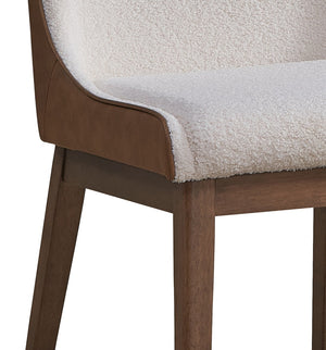 HomeRoots Set of Two Elegant Velvet Dining Side Chairs in White and Brown – Stylish Comfort for Any Space 573350