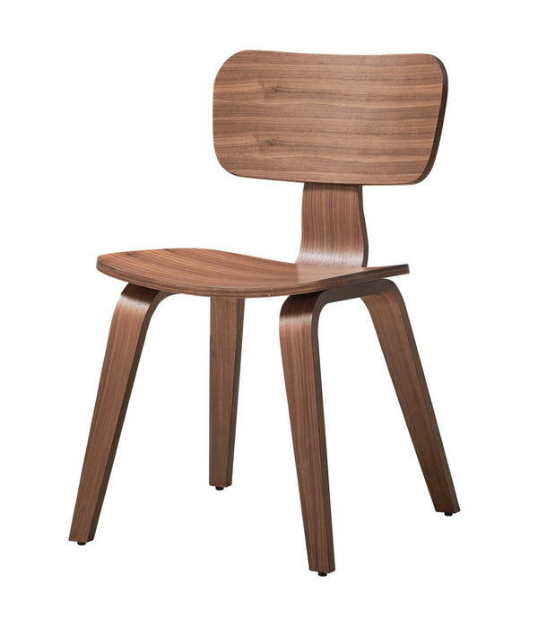 HomeRoots Set of Two Stylish Oak and Brown Open Back Dining Chairs - Scandinavian Design for Versatile Use 573351