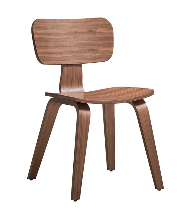HomeRoots Set of Two Stylish Oak and Brown Open Back Dining Chairs - Scandinavian Design for Versatile Use 573351