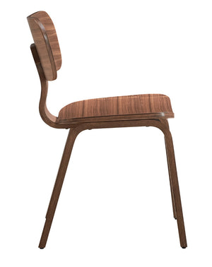 HomeRoots Set of Two Stylish Oak and Brown Open Back Dining Chairs - Scandinavian Design for Versatile Use 573351