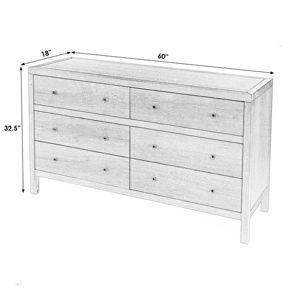 Butler Specialty Butler Nora Three-Drawer Chest in Light Blue with Acacia Accents, Soft-Close Drawers, Coastal Chic 60"W x 18"D x 32.5"H 5733522