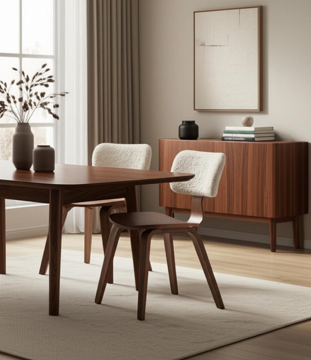 HomeRoots Set of Two Modern Green Fabric Open-Back Dining Chairs - Stylish Scandinavian Design & Comfort 573352