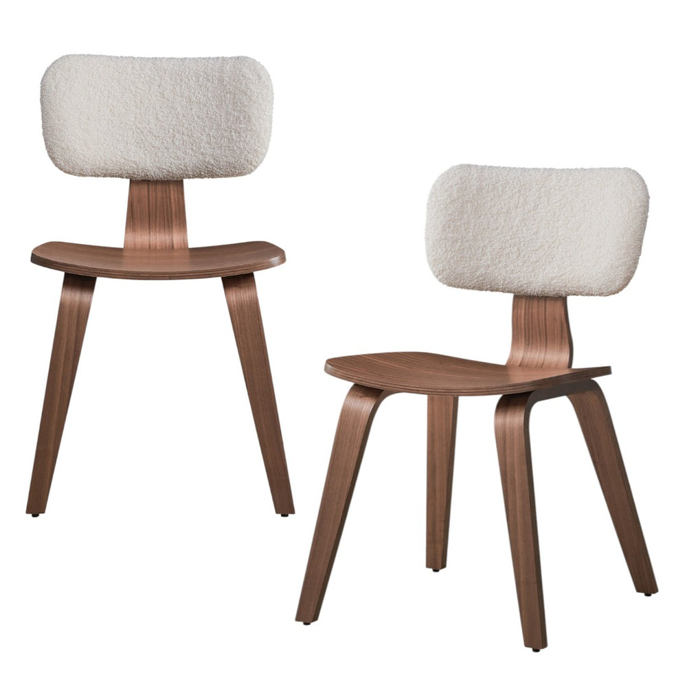 HomeRoots Set of Two Modern Green Fabric Open-Back Dining Chairs - Stylish Scandinavian Design & Comfort 573352