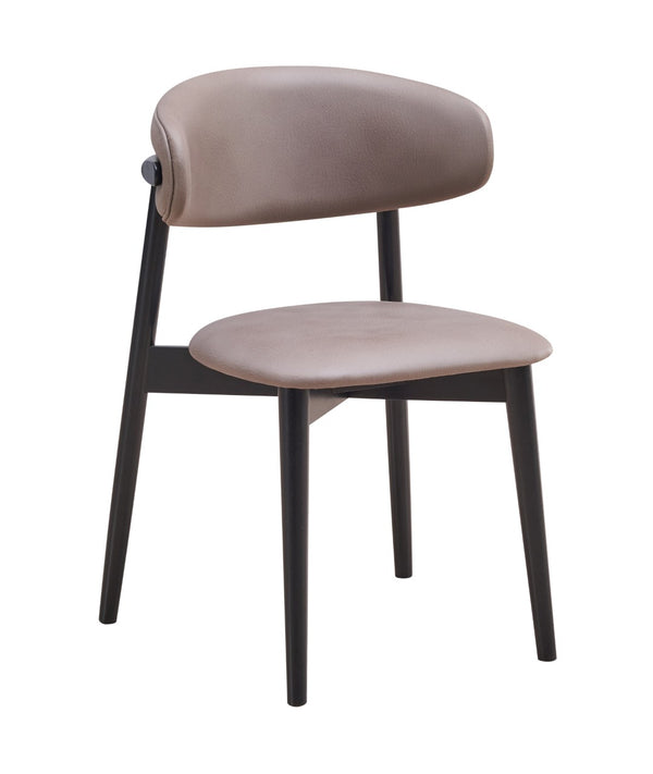 HomeRoots Set of Two Contemporary Gray and Black Upholstered Open-Back Dining Chairs for Versatile Spaces 573355
