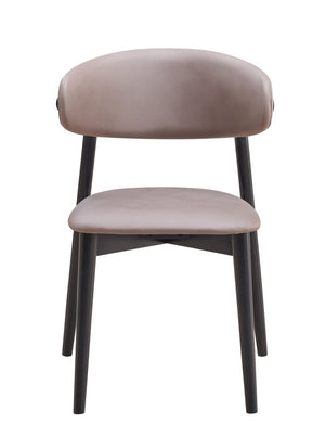 HomeRoots Set of Two Contemporary Gray and Black Upholstered Open-Back Dining Chairs for Versatile Spaces 573355