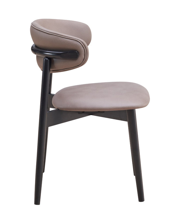 HomeRoots Set of Two Contemporary Gray and Black Upholstered Open-Back Dining Chairs for Versatile Spaces 573355