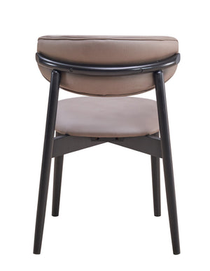 HomeRoots Set of Two Contemporary Gray and Black Upholstered Open-Back Dining Chairs for Versatile Spaces 573355