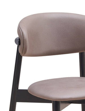 HomeRoots Set of Two Contemporary Gray and Black Upholstered Open-Back Dining Chairs for Versatile Spaces 573355