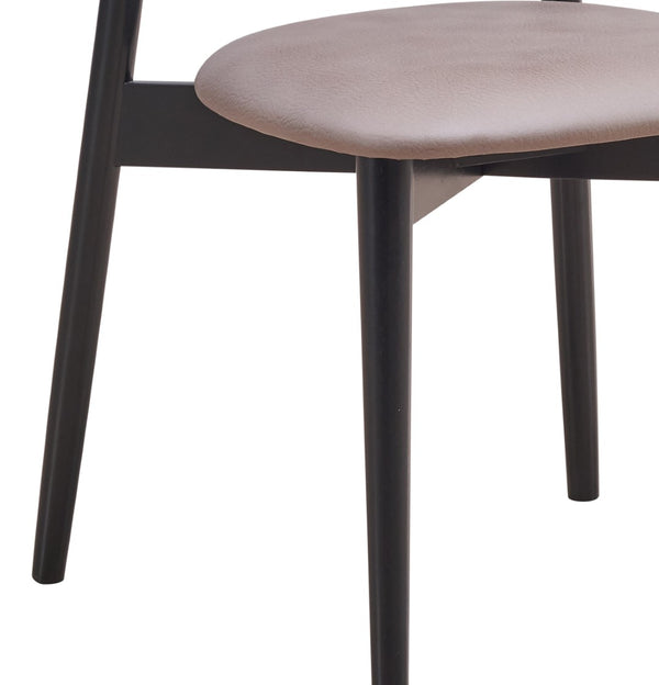 HomeRoots Set of Two Contemporary Gray and Black Upholstered Open-Back Dining Chairs for Versatile Spaces 573355